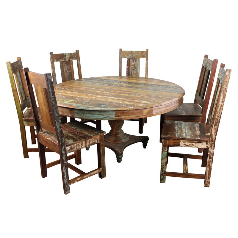 Bloomsbury Market Mcdonnell 7 Piece Solid Wood Dining Set & Reviews